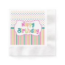 Colourful birthday paper napkins