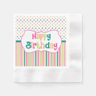 Colourful birthday paper napkins