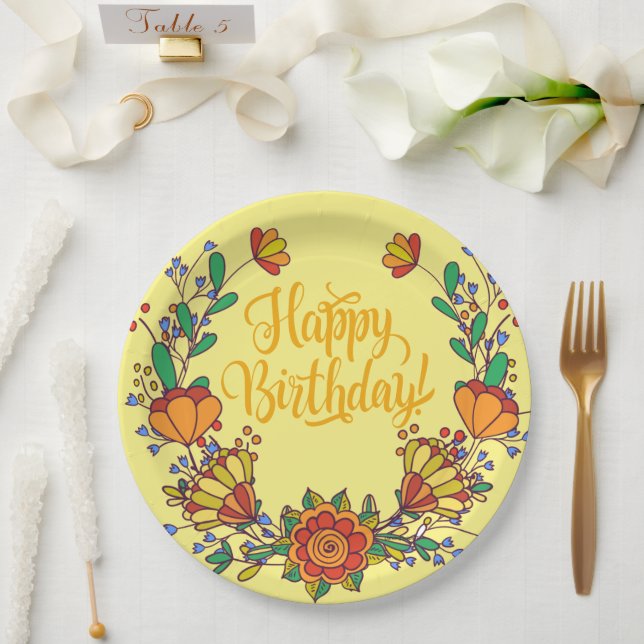 Colourful Birthday Paper Plate (Wedding)