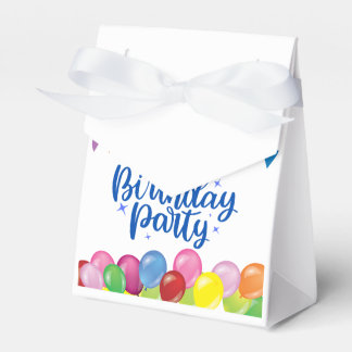 Colourful Birthday Party Banners and Balloons Favour Box