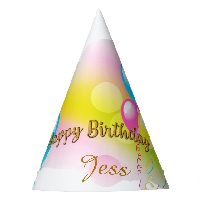 Colourful Birthday Party Hat (Front)