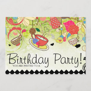 Colourful Birthday Party Shower Invitation