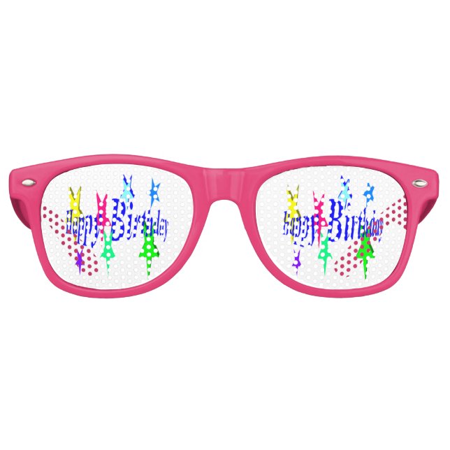 Colourful Birthday Retro Sunglasses (Front)