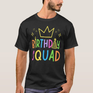 Colourful Birthday Squad Cute Doodle Bday Crew T-Shirt