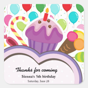 Colourful Birthday Square Sticker