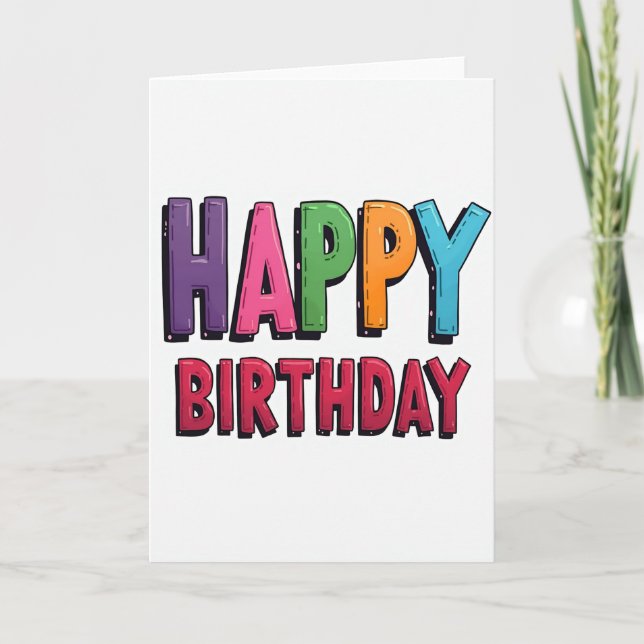 Colourful Birthday Text Card (Front)