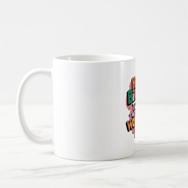 Colourful Birthday Wishes Coffee Mug (Left)