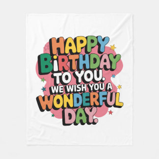 Colourful Birthday Wishes Fleece Blanket