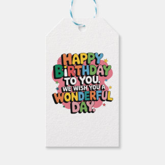 Colourful Birthday Wishes Gift Tags