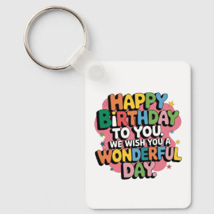 Colourful Birthday Wishes Key Ring
