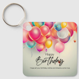Colourful Birthday Wishes Key Ring