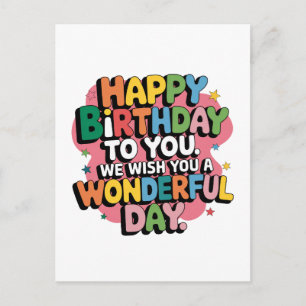 Colourful Birthday Wishes Postcard