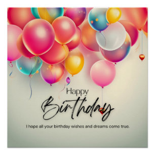 Colourful Birthday Wishes Poster
