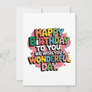 Colourful Birthday Wishes Thank You Card