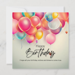 Colourful Birthday Wishes Thank You Card