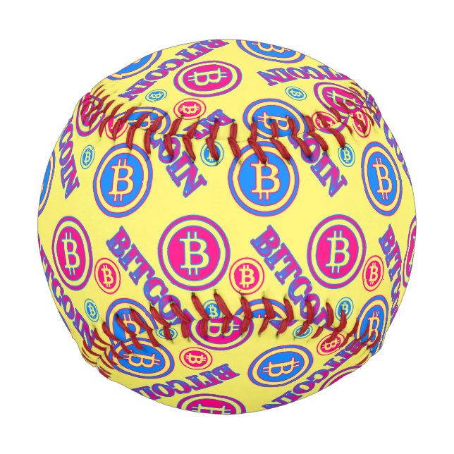 Colourful Bitcoin Pattern Baseball (Front)