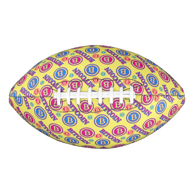 Colourful Bitcoin Pattern Football (Front)