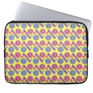 Colourful Bitcoin Pattern Laptop Sleeve