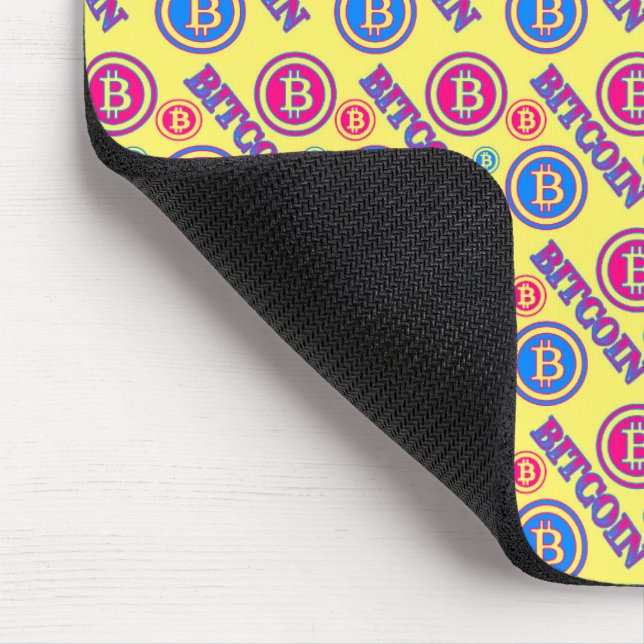 Colourful Bitcoin Pattern Mouse Pad (Corner)