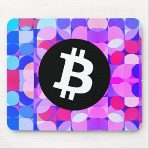 Colourful Bitcoin Pattern Mouse Pad