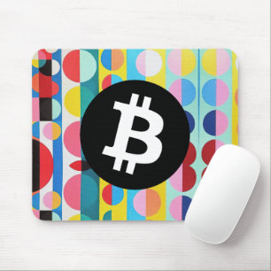 Colourful Bitcoin Pattern Mouse Pad