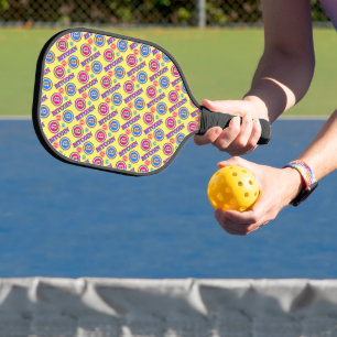 Colourful Bitcoin Pattern Pickleball Paddle