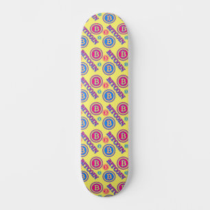 Colourful Bitcoin Pattern Skateboard