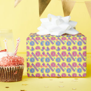 Colourful Bitcoin Pattern Wrapping Paper