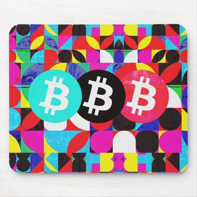 Colourful Bitcoin (Vibrant HD) Mouse Pad (Front)
