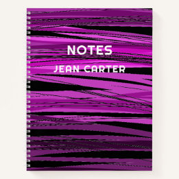 Colourful Black and Pink Modern Design Custom Text Notebook