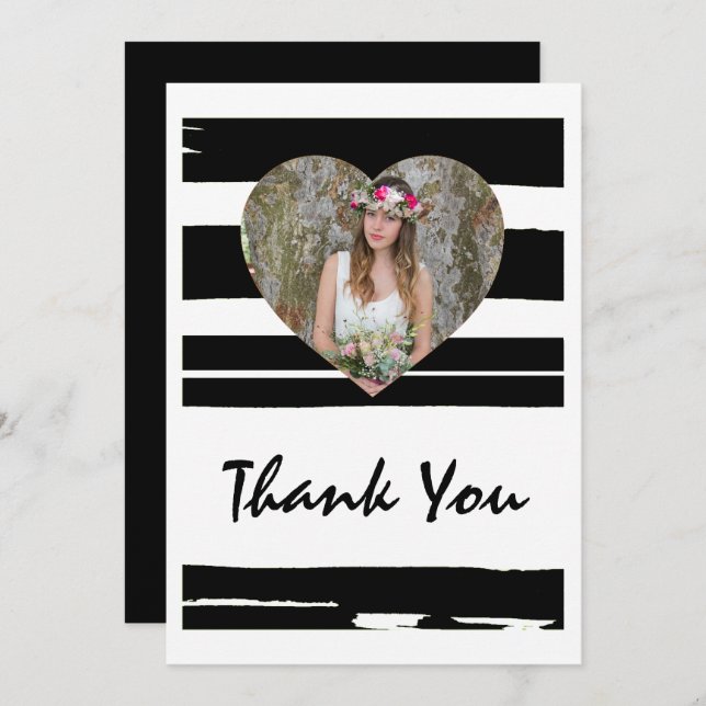 Colourful Black and White Watercolor Photo Graduat Invitation (Front/Back)