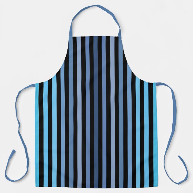 Colourful Black & Blue Winter Spring Summer Colour Apron (Front)