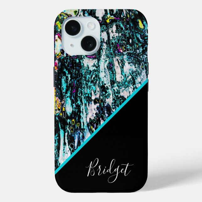 colourful + black chic cool marble  Case-Mate iPhone case (Back)