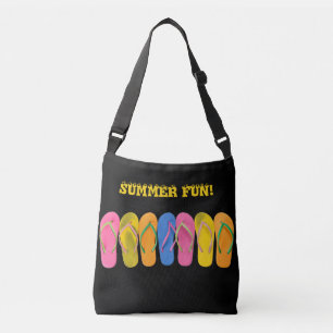 Colourful Black Crossbody Tote Bag 