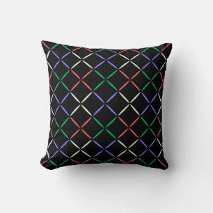 Colourful Black Diamond Pattern Cute Modern Trendy Cushion