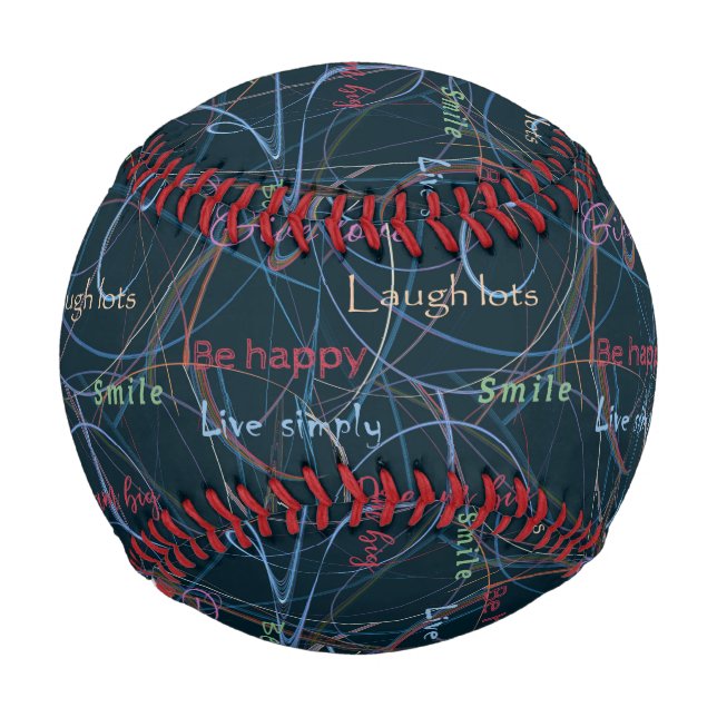 Colourful & Black Lettering & Abstraction Baseball (Front)