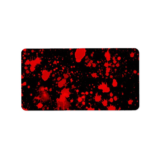 Colourful Black Red Paint Splatter Artistic Splash Label (Front)