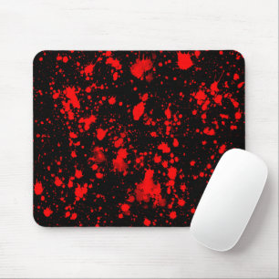 Colourful Black Red Paint Splatter Artistic Splash Mouse Pad
