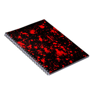 Colourful Black Red Paint Splatter Artistic Splash Notebook