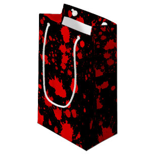 Colourful Black Red Paint Splatter Artistic Splash Small Gift Bag