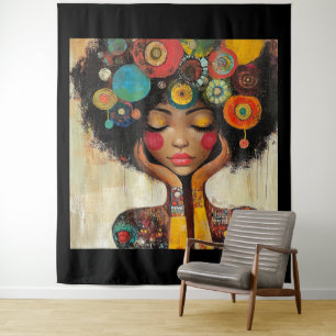 Colourful Black Woman Harmony Tapestry