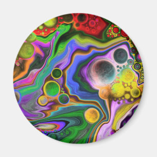 Colourful Blast Fluid Art Digital Pour Painting  Magnet