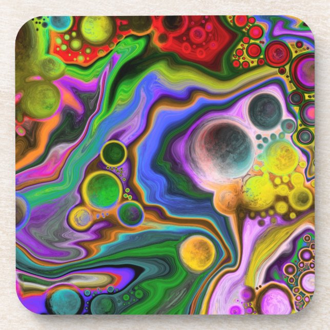 Colourful Blast Fluid Art  Pour Painting     Coaster (Front)