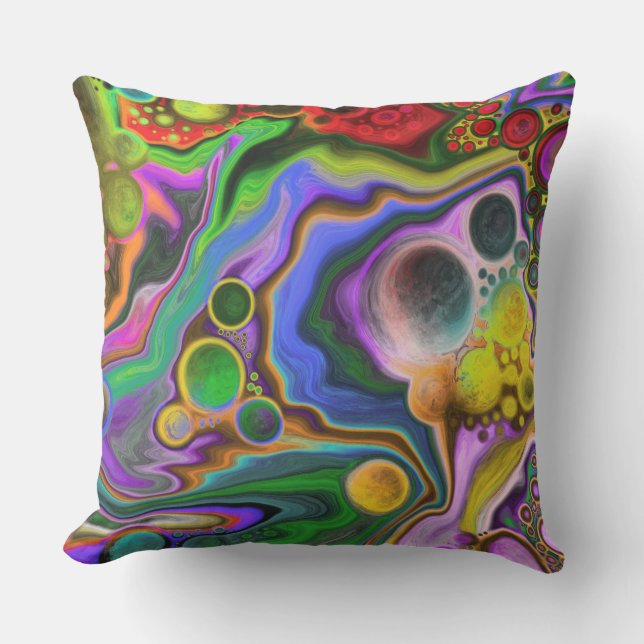 Colourful Blast Fluid Art  Pour Painting  Cushion (Front)