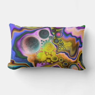 Colourful Blast Fluid Art Pour Painting Lumbar Cushion