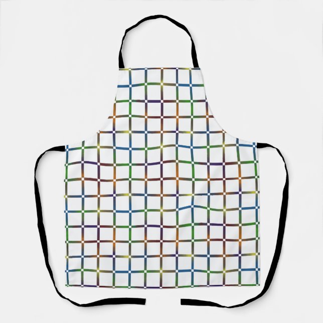 Colourful Blended Rainbow Grid with Negative Space Apron (Front)