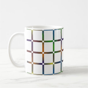 Colourful Blended Rainbow Grid with Negative Space Coffee Mug
