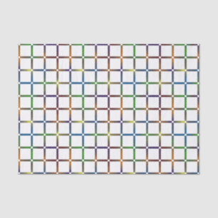 Colourful Blended Rainbow Grid with Negative Space Tissue Paper