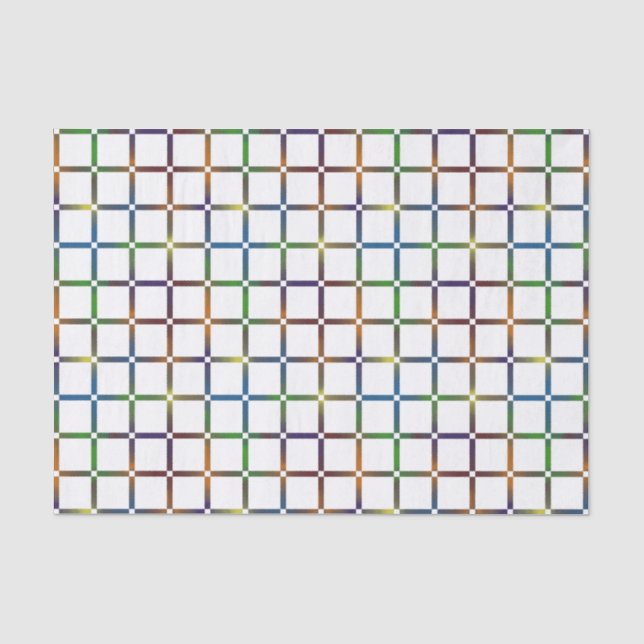 Colourful Blended Rainbow Grid with Negative Space Tissue Paper (Front)