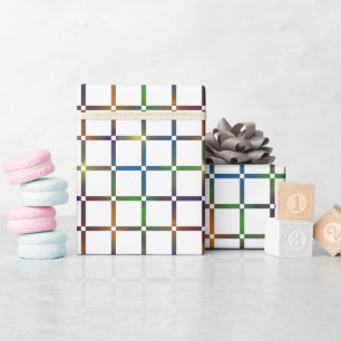 Colourful Blended Rainbow Grid with Negative Space Wrapping Paper
